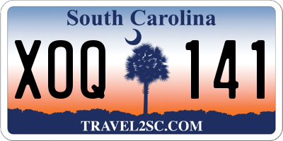 SC license plate XOQ141