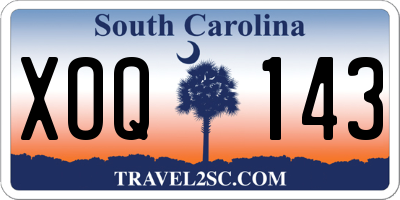 SC license plate XOQ143