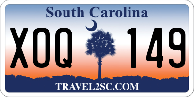 SC license plate XOQ149