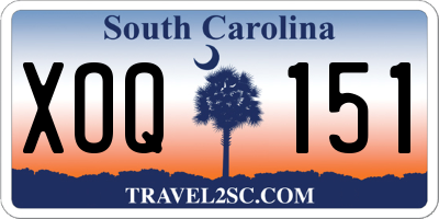 SC license plate XOQ151