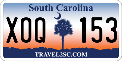 SC license plate XOQ153
