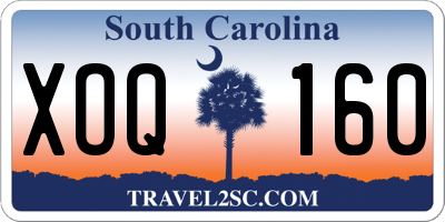 SC license plate XOQ160