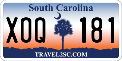 SC license plate XOQ181