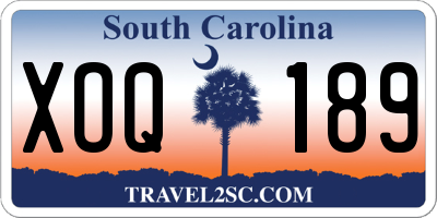 SC license plate XOQ189