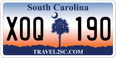 SC license plate XOQ190