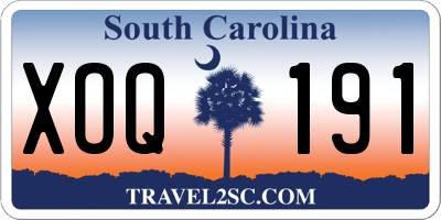 SC license plate XOQ191