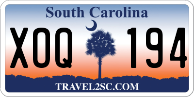 SC license plate XOQ194
