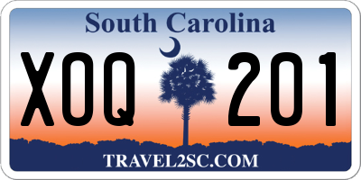 SC license plate XOQ201