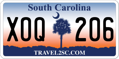 SC license plate XOQ206