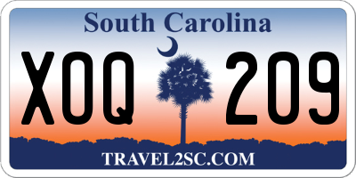 SC license plate XOQ209