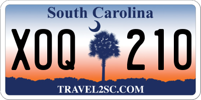 SC license plate XOQ210