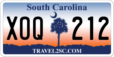 SC license plate XOQ212