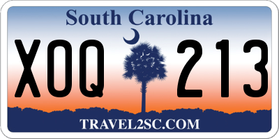 SC license plate XOQ213