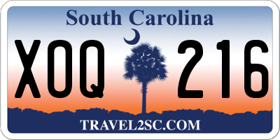 SC license plate XOQ216