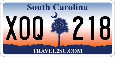 SC license plate XOQ218