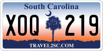 SC license plate XOQ219