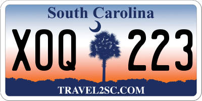 SC license plate XOQ223