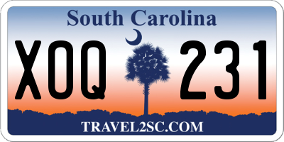 SC license plate XOQ231