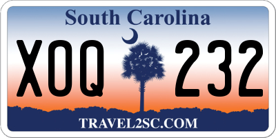 SC license plate XOQ232