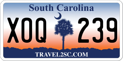 SC license plate XOQ239