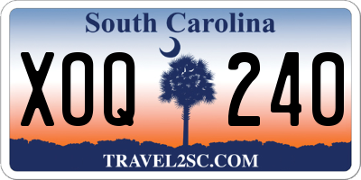 SC license plate XOQ240
