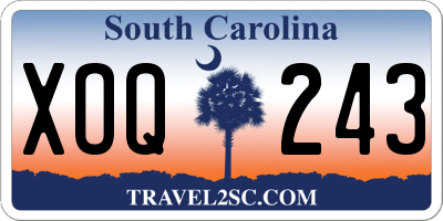 SC license plate XOQ243