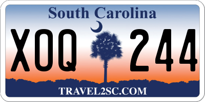 SC license plate XOQ244