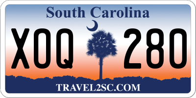 SC license plate XOQ280