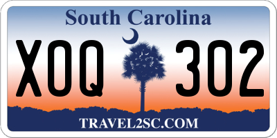SC license plate XOQ302