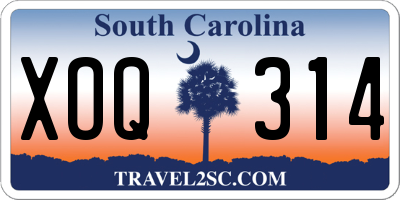 SC license plate XOQ314