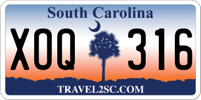 SC license plate XOQ316