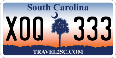 SC license plate XOQ333
