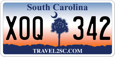 SC license plate XOQ342