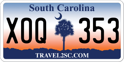SC license plate XOQ353