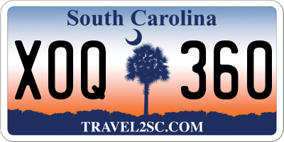 SC license plate XOQ360