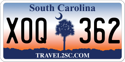 SC license plate XOQ362