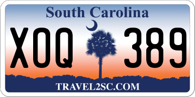 SC license plate XOQ389