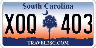 SC license plate XOQ403