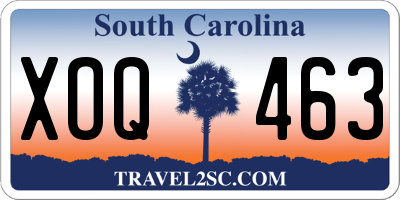 SC license plate XOQ463