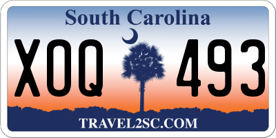 SC license plate XOQ493