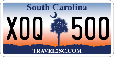 SC license plate XOQ500