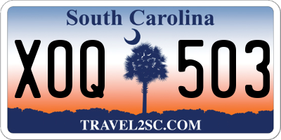 SC license plate XOQ503