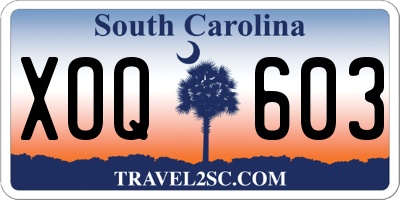 SC license plate XOQ603