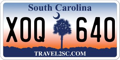 SC license plate XOQ640