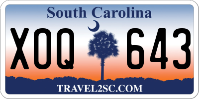 SC license plate XOQ643