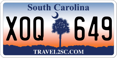 SC license plate XOQ649