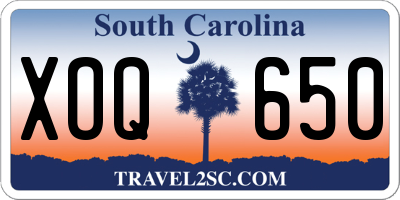 SC license plate XOQ650