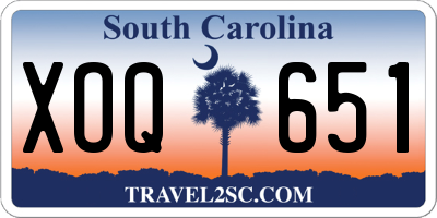 SC license plate XOQ651