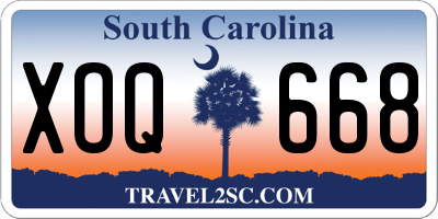 SC license plate XOQ668