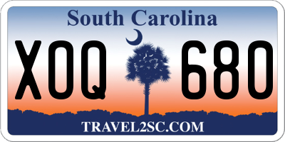 SC license plate XOQ680